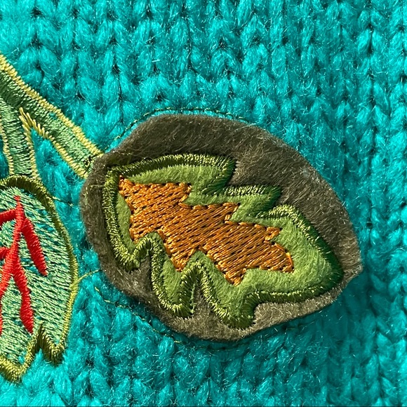 Judith March Green Sweater dress with embroidered flower size s - Picture 3 of 9